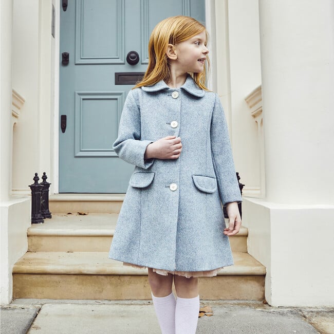 Chelsea Girls Coat, Powder Blue - Wool Coats - 2