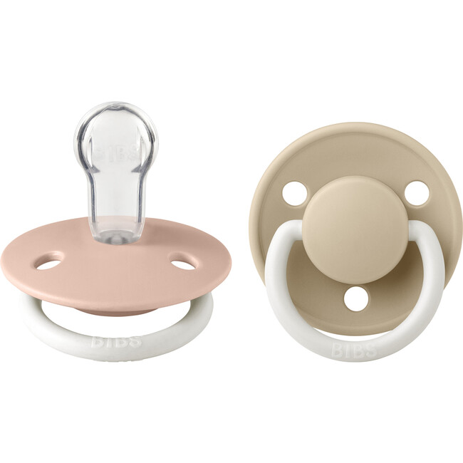 De Lux Silicone Pacifier, Blush GLOW & Vanilla GLOW (Pack Of 2)