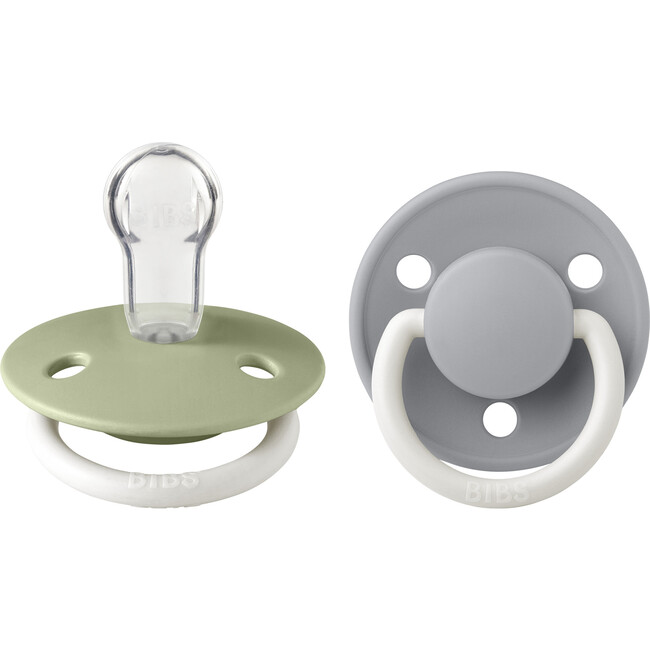 De Lux Silicone Pacifier, Sage GLOW & Cloud GLOW (Pack Of 2)