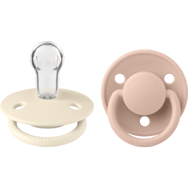 De Lux Silicone Pacifier, Ivory & Blush (Pack Of 2)