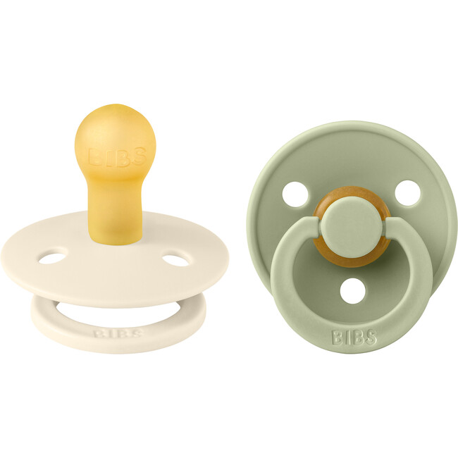 Colour Latex Pacifier, Ivory & Sage (Pack Of 2)
