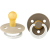 Colour Latex Pacifier, Vanilla GLOW & Dark Oak GLOW (Pack Of 2) - Pacifiers - 1 - thumbnail