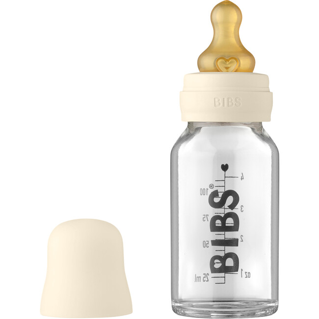 Baby Glass Bottle 110Ml Latex Complete Set, Ivory