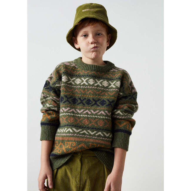 Tirso Intarsia Jumper, Green - Sweaters - 3