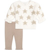 Sweater Top & Pant Set, Tan - Mixed Apparel Set - 1 - thumbnail