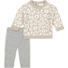 Sweater Top & Legging Pant Set, Tan - Mixed Apparel Set - 1 - thumbnail