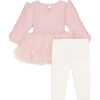 Tutu Top & Legging Pant Set, Pink - Mixed Apparel Set - 3