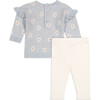 Sweater Top & Legging Pant Set, Blue - Mixed Apparel Set - 3