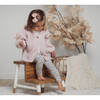 Sweater Cardigan, Top & Legging Pant Set, Pink - Mixed Apparel Set - 3