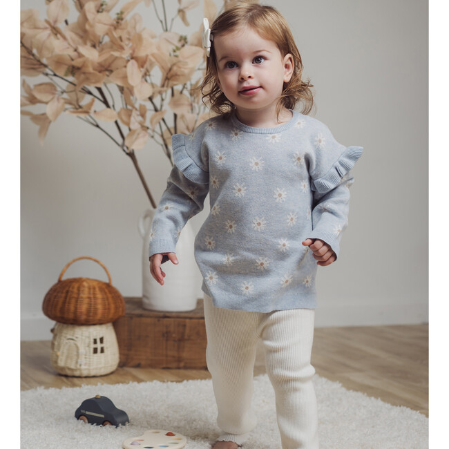 Sweater Top & Legging Pant Set, Blue - Mixed Apparel Set - 4