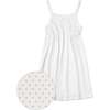 The Organic Rib Dress, Blue Tiny Hearts on Cream - Dresses - 1 - thumbnail