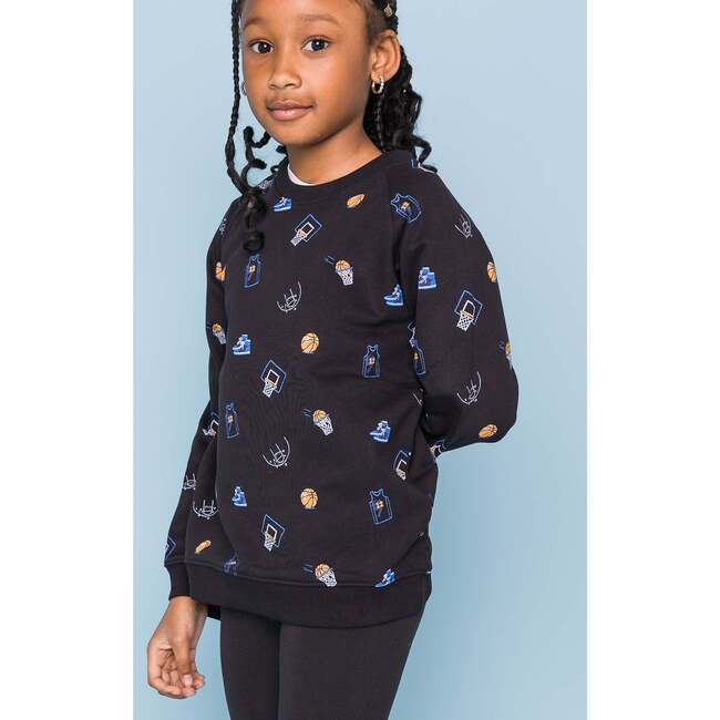 The Organic Pullover Sweatshirt, Basketball on Black - Sweatshirts - 2