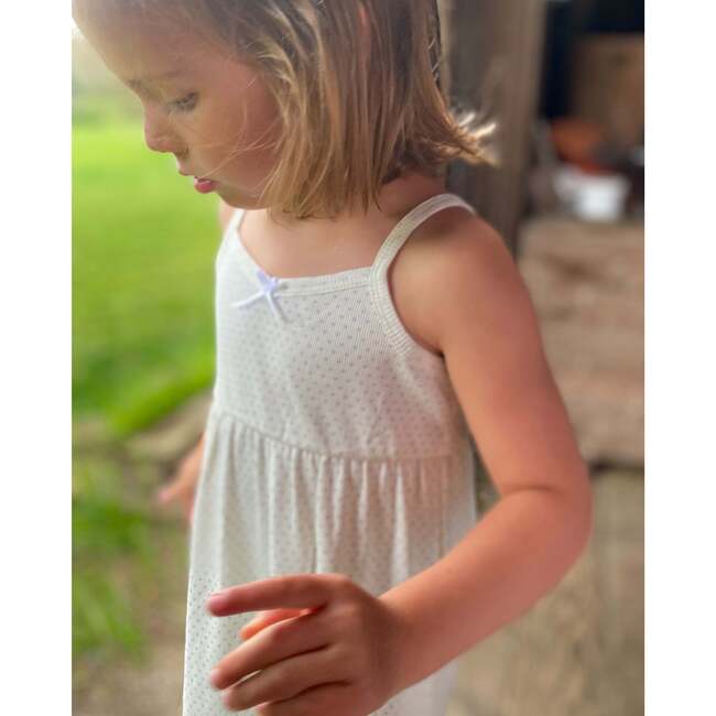 The Organic Rib Dress, Blue Tiny Hearts on Cream - Dresses - 2
