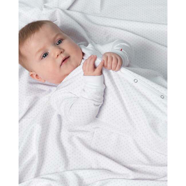 The Organic Baby Blanket, Blue Tiny Hearts - Blankets - 2