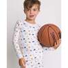 The Organic Long Sleeve Pajama Set, Basketball - Pajamas - 3