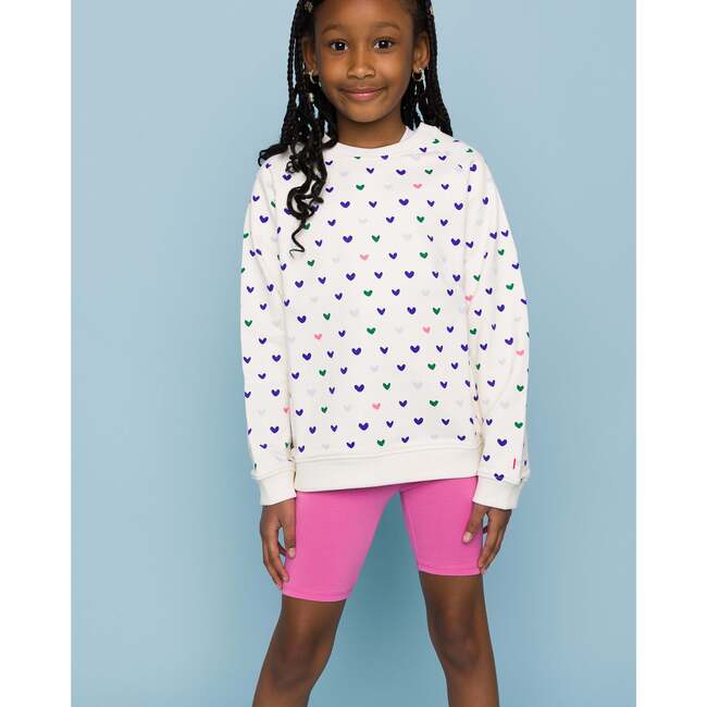 The Organic Pullover Sweatshirt, Jelly Bean Hearts on Cream - Sweatshirts - 3