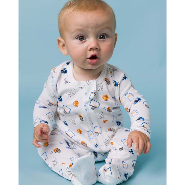 The Organic Zipper Footie, Basketball - Footie Pajamas - 2