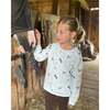 The Organic Pullover Sweatshirt, Pony Parade on Ice Blue - Sweatshirts - 3