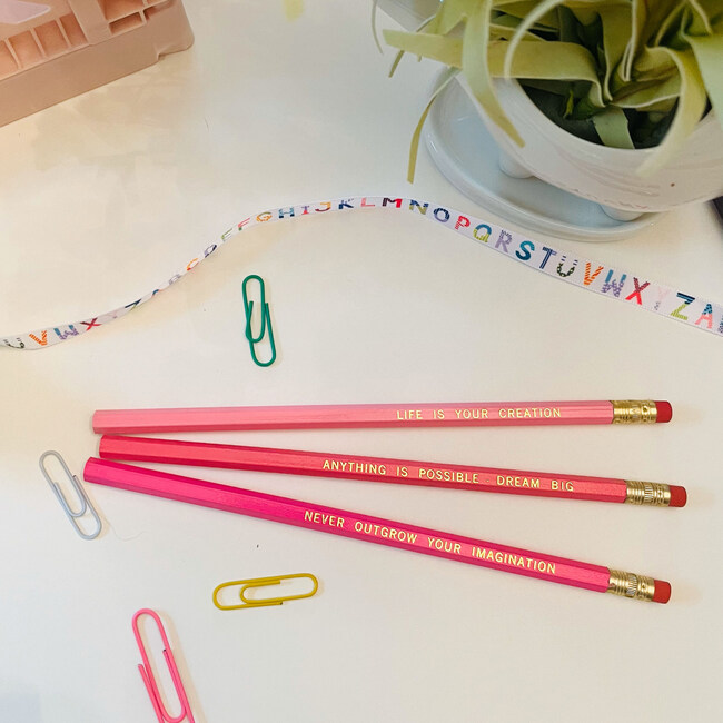 Pink Power Affirmation Pencil Set, Pack of 7 - Paper Goods - 4