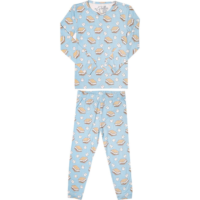 S'mores Long Sleeve Pajama Set, Blue
