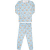 S'mores Long Sleeve Pajama Set, Blue - Pajamas - 1 - thumbnail