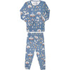 Bridger Long Sleeve Pajama Set, Blue - Pajamas - 1 - thumbnail