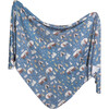 Bridger Knit Swaddle Blanket, Blue - Swaddles - 1 - thumbnail