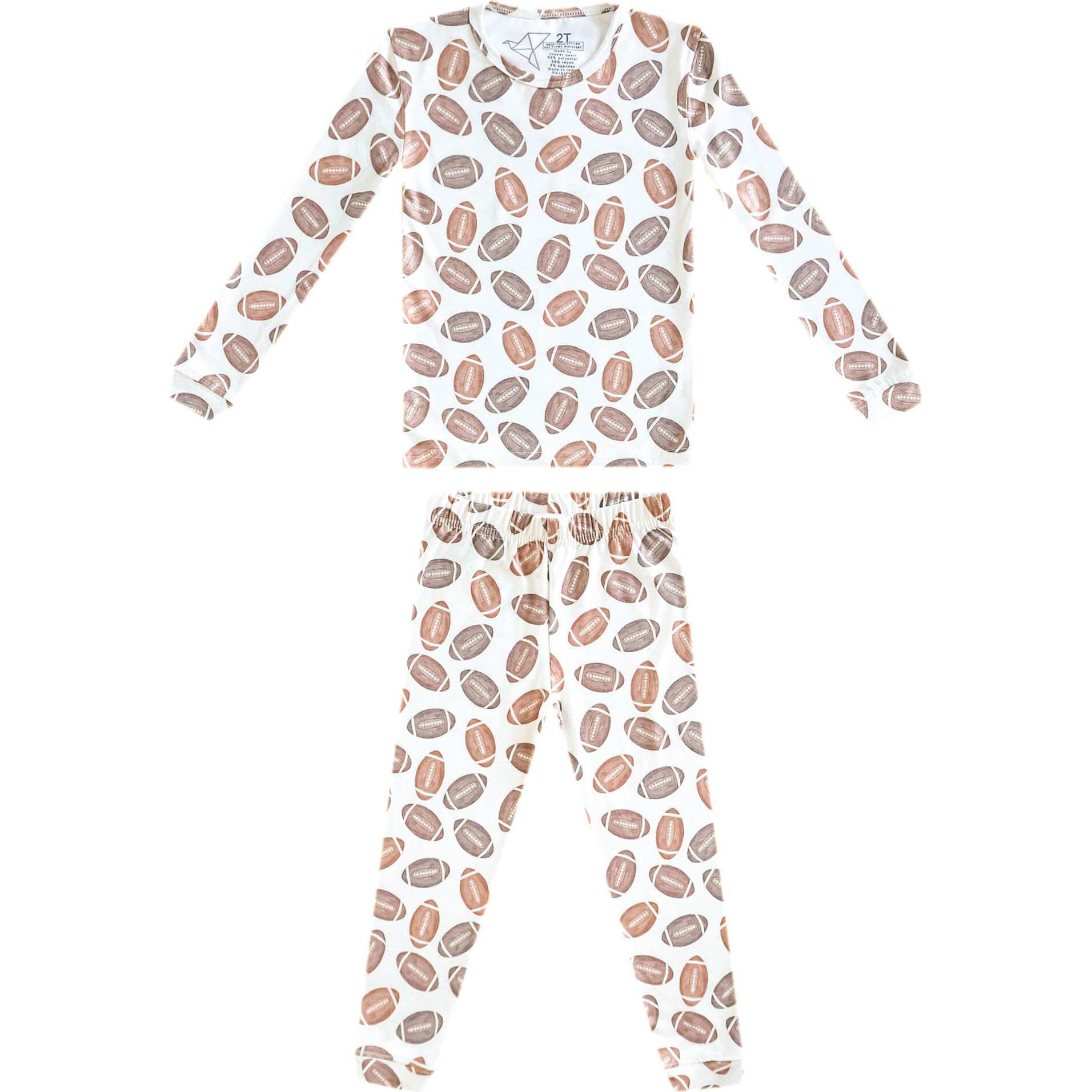 Blitz Long Sleeve Pajama Set, Brown - Pajamas - 1