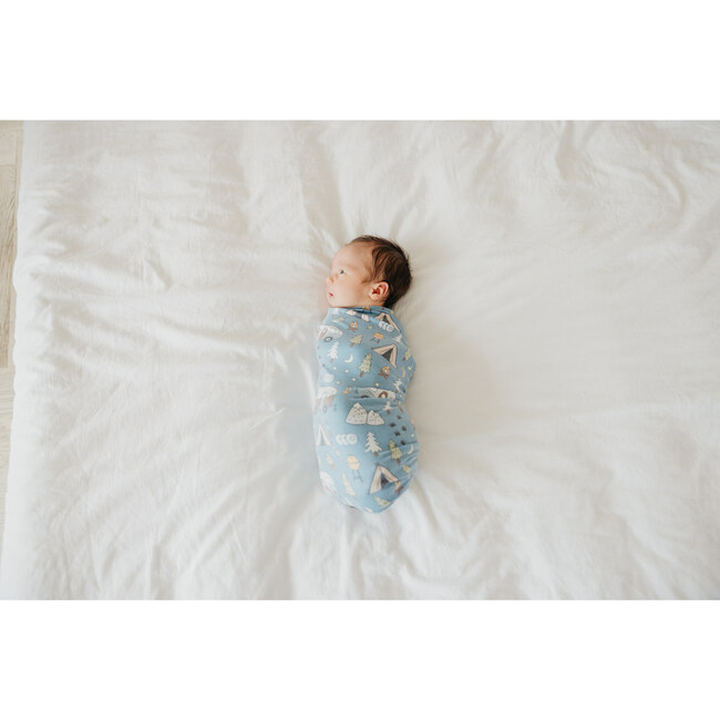 Bridger Knit Swaddle Blanket, Blue - Swaddles - 3