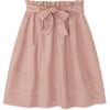 Organic Rose Paper-Bag Waist Midi Skirt, Pink - Skirts - 1 - thumbnail