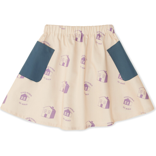 Sweet Home Print Skirt, Pink