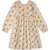 Organic Cotton Print Cris-Cross Strap Doll Dress, Tan - Dresses - 1 - thumbnail