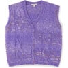 Wool Confetti Cupcake Oversized Vest, Purple - Vests - 1 - thumbnail