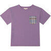 Pima Saturday Plaid Pocket Tee, Purple - T-Shirts - 1 - thumbnail