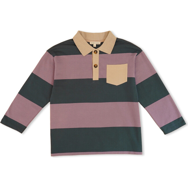 Rugby Bold Striped Polo Shirt, Purple