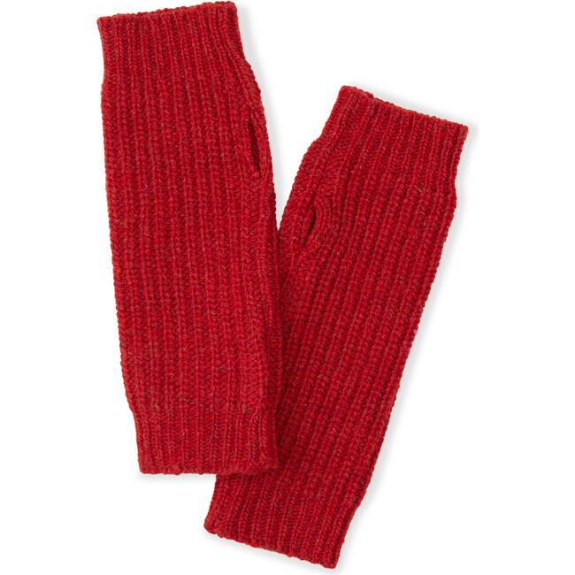 Speckled Wool Hand Warmers, Red