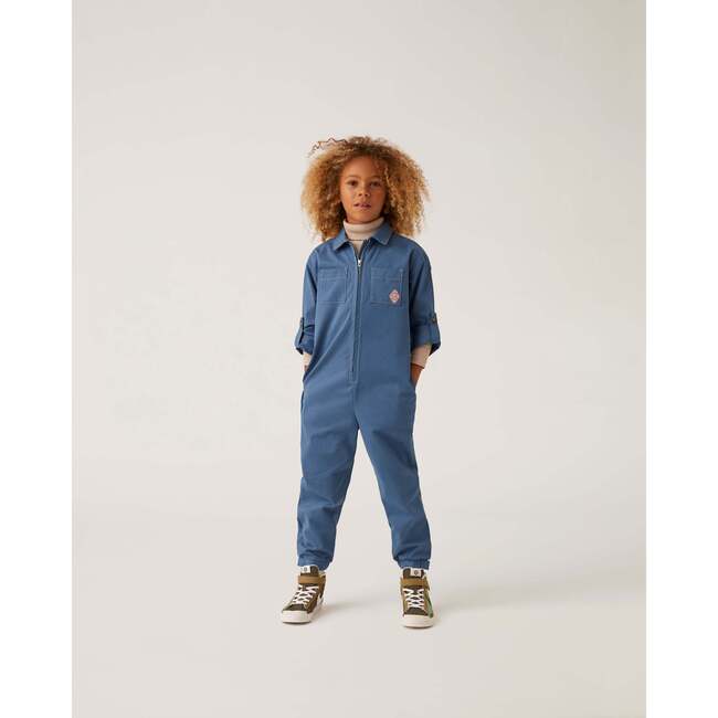 Organic Workers Jumpsuit, Blue - Rompers - 2