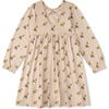 Organic Cotton Print Cris-Cross Strap Doll Dress, Tan - Dresses - 3