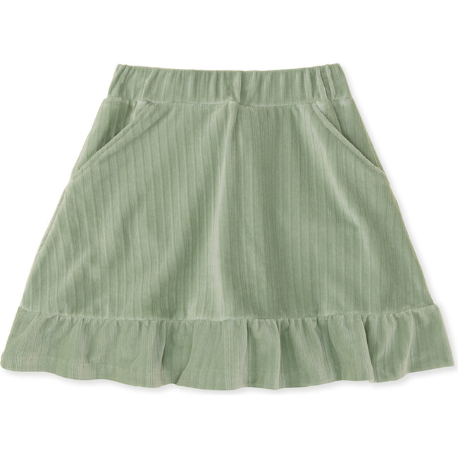 Holiday Velour Ruffle Skirt, Green Bay