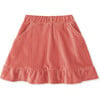 Holiday Velour Ruffle Hem Skirt, Brick Dust - Skirts - 1 - thumbnail