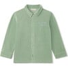 Holiday Rib Velour Ruffled Embroidered Shirt, Green Bay - Shirts - 1 - thumbnail