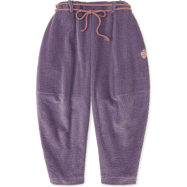 Friday Wide-Leg Wrap-Around Cord Belt Pants, Lavender