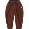 Friday Plaid Wide-Leg Wrap-Around Cord Belt Pants, Brown - Pants - 1 - thumbnail