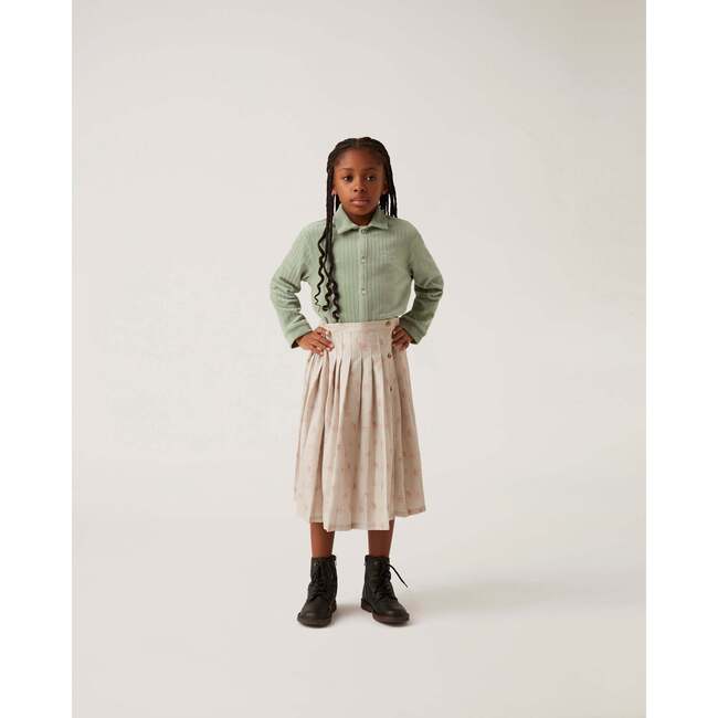 Magnolia Pleated High-Waist Midi Skirt, Tan - Skirts - 2