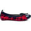 Miss Samantha Sweet Bow Plaid Ballet Flat, Red And Black - Flats - 1 - thumbnail