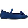 Miss Emory Darling Bow Satin Flat, Navy - Flats - 1 - thumbnail