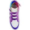 Miss Hannah Sequin Double-Velcro High-Top Sneaker, Purple And Blue - Sneakers - 2