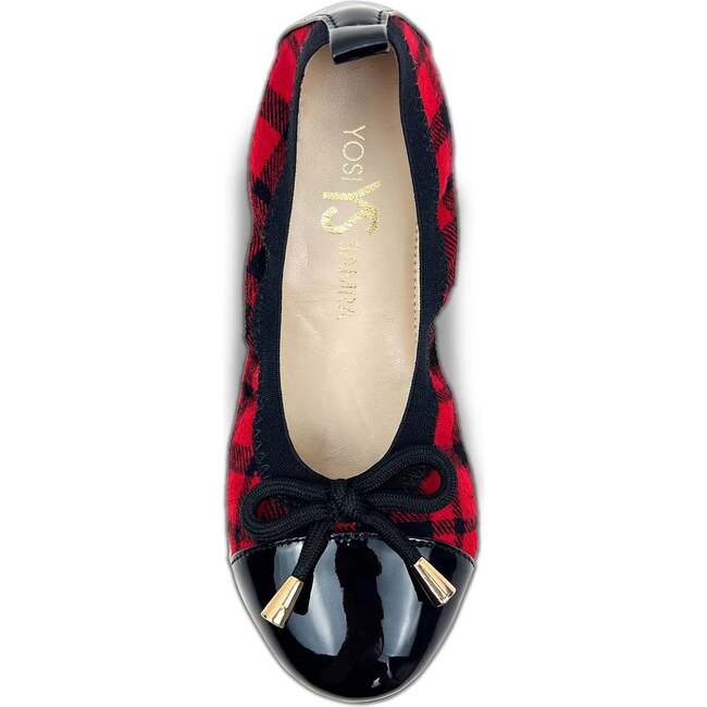 Miss Samantha Sweet Bow Plaid Ballet Flat, Red And Black - Flats - 2