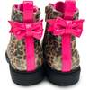 Miss Charlotte Bow-Back Print Combat Boot, Leopard - Boots - 6