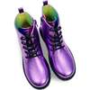 Miss Christie Stars Applique Metallic Combat Boot, Lavender - Boots - 5